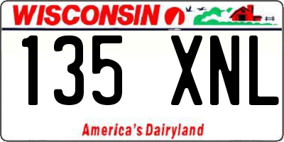 WI license plate 135XNL