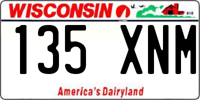 WI license plate 135XNM