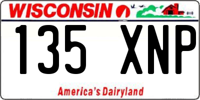 WI license plate 135XNP