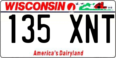 WI license plate 135XNT