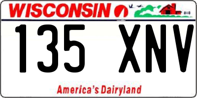 WI license plate 135XNV