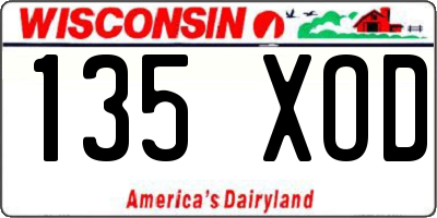 WI license plate 135XOD