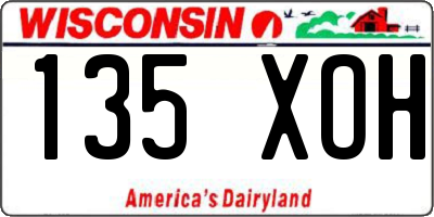WI license plate 135XOH