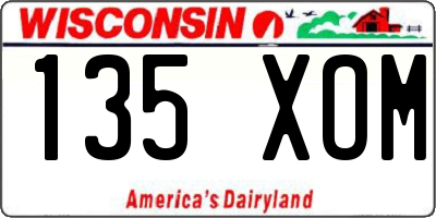 WI license plate 135XOM