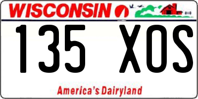 WI license plate 135XOS