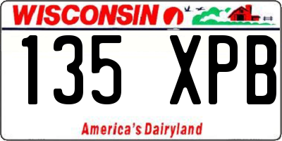 WI license plate 135XPB