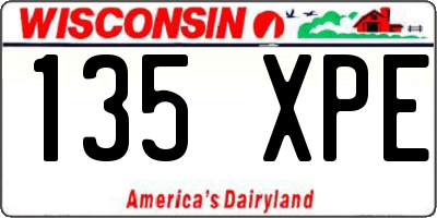 WI license plate 135XPE