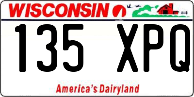 WI license plate 135XPQ