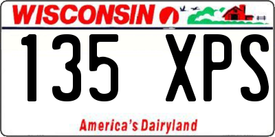 WI license plate 135XPS