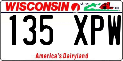 WI license plate 135XPW
