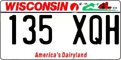 WI license plate 135XQH