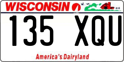 WI license plate 135XQU