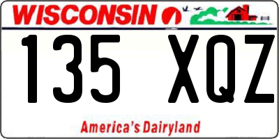 WI license plate 135XQZ