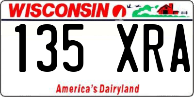 WI license plate 135XRA