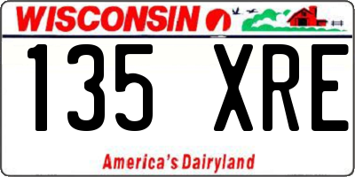WI license plate 135XRE