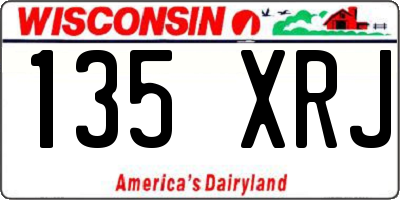 WI license plate 135XRJ