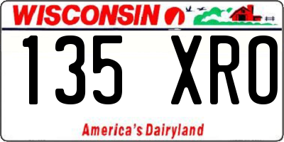 WI license plate 135XRO