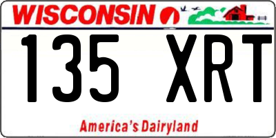 WI license plate 135XRT