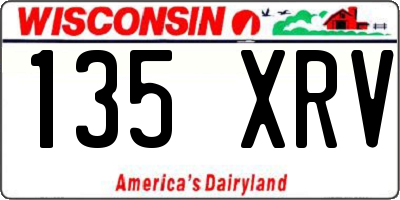WI license plate 135XRV