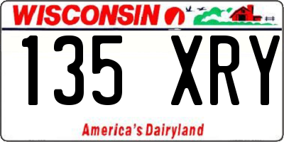 WI license plate 135XRY