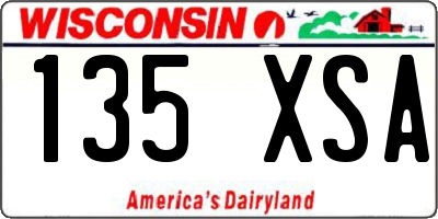 WI license plate 135XSA