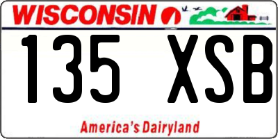 WI license plate 135XSB