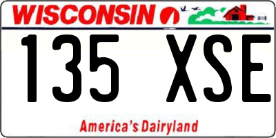 WI license plate 135XSE