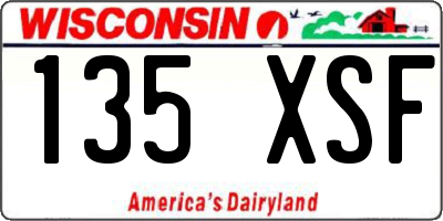 WI license plate 135XSF