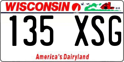 WI license plate 135XSG