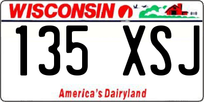 WI license plate 135XSJ