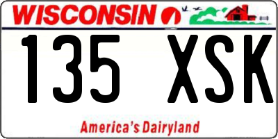 WI license plate 135XSK