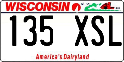 WI license plate 135XSL