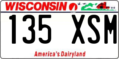 WI license plate 135XSM