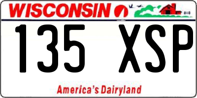 WI license plate 135XSP