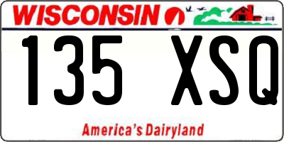 WI license plate 135XSQ