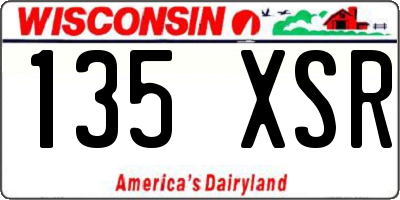 WI license plate 135XSR