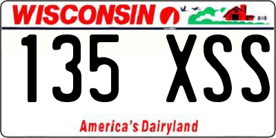WI license plate 135XSS