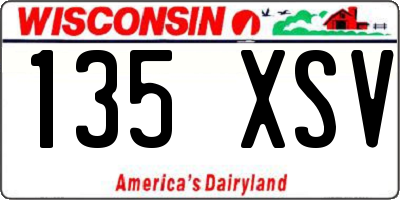 WI license plate 135XSV