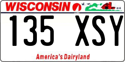 WI license plate 135XSY