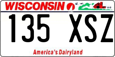 WI license plate 135XSZ