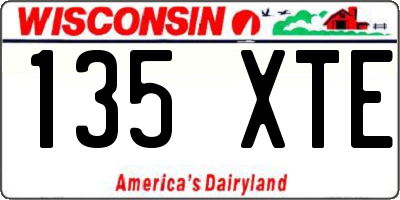 WI license plate 135XTE