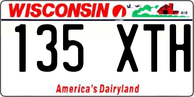 WI license plate 135XTH
