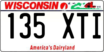 WI license plate 135XTI