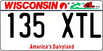 WI license plate 135XTL