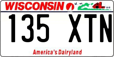WI license plate 135XTN