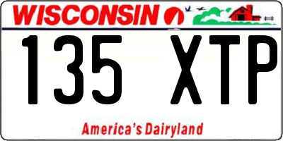 WI license plate 135XTP