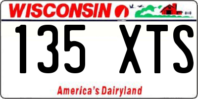 WI license plate 135XTS