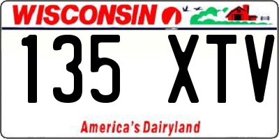 WI license plate 135XTV
