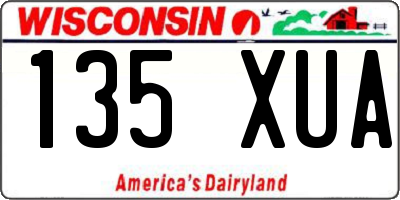 WI license plate 135XUA