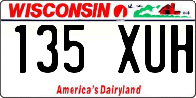 WI license plate 135XUH